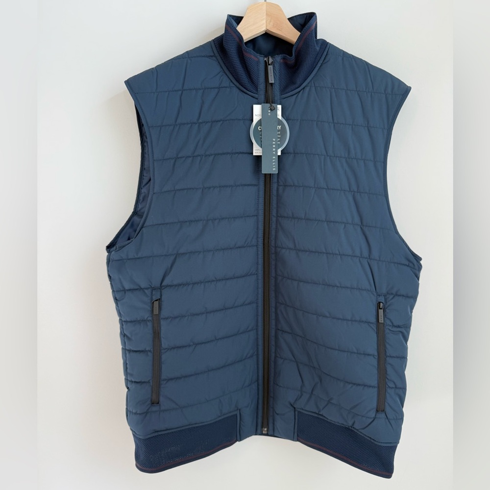 NWT Perry Ellis Men's Blue Vest - Picture 2 of 5